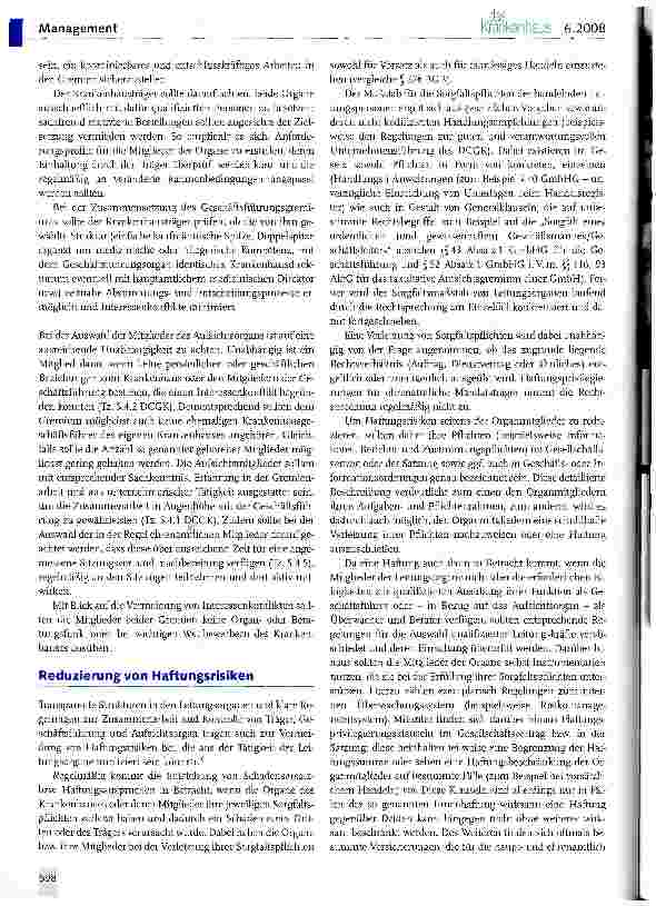 Vorschauseite 3: Die Corporate Governance-Diskussion und ihre Konsequenzen für Krankenhäuser (II)