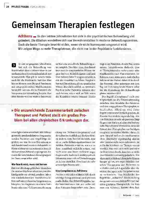Vorschauseite 1: Gemeinsam Therapien festlegen