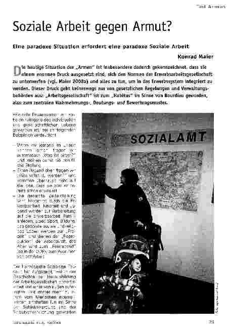 Vorschauseite 1: Soziale Arbeit gegen Armut? Eine paradoxe Situation erfordert eine paradoxe Soziale Arbeit