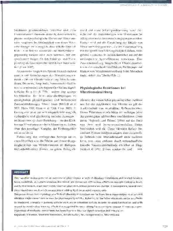 Vorschauseite 2: Vibrationstraining, Biomechanische Stimulation und Stochastische Resonanz TherapieEine interdisziplinäre Betrachtung präventiver und rehabilitativer Funktionen