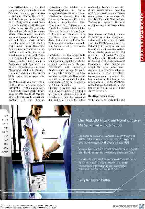 Vorschauseite 4: Pint-of-Care-Testing im Trend. Doch das ist nicht das Ende des Labors -eine Marktübersicht