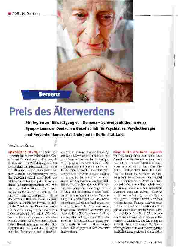Vorschauseite 1: Preis des Älterwerdens