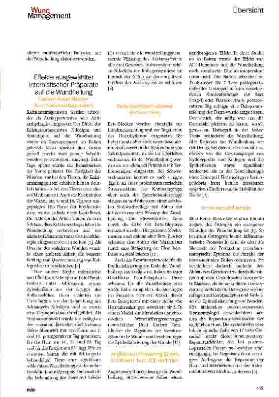 Vorschauseite 2: Medikamente und Wundheilung, Drugs and Wound Healing
