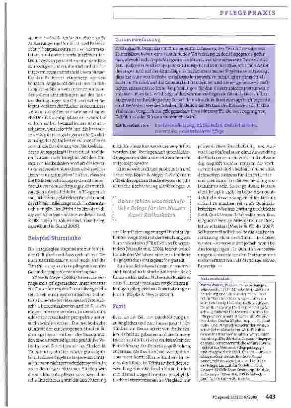 Vorschauseite 6: Standardisierte Einschätzung des Dekubitusrisikos - ein Positionspapier: Nutzen muss belegt sein