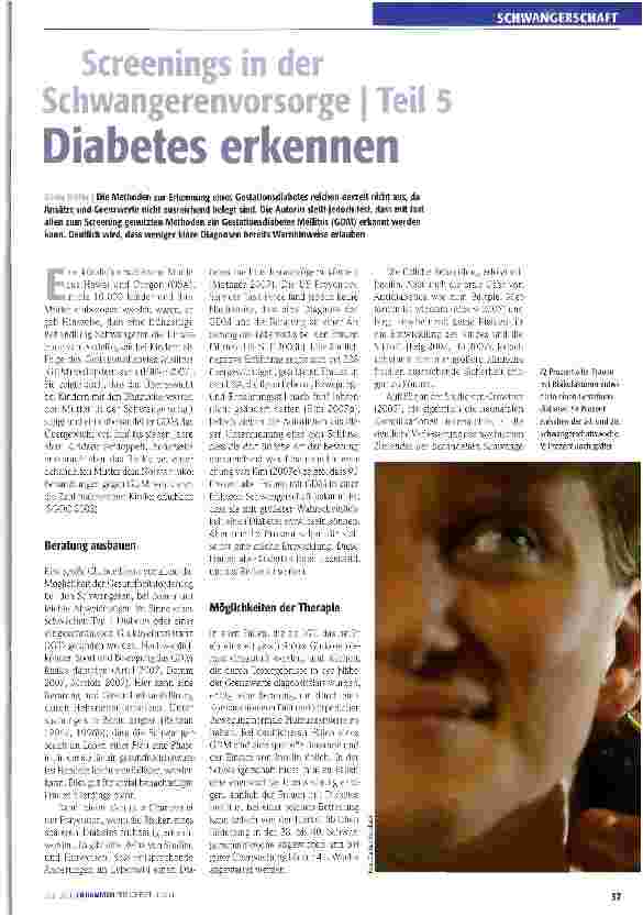 Vorschauseite 1: Screenings in der Schwangerenvorsorge | Teil 5 Diabetes erkennen