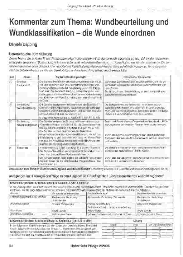 Vorschauseite 1: Kommentar zum Thema: Wundbeurteilung und Wundklassifikation - die Wunde einordnen