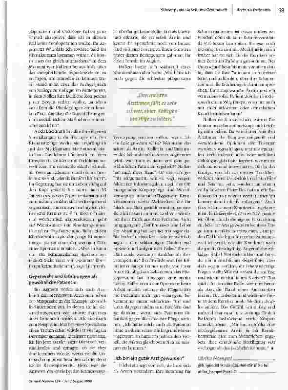 Vorschauseite 4: Perspektiv WechselÄrzte als Patienten