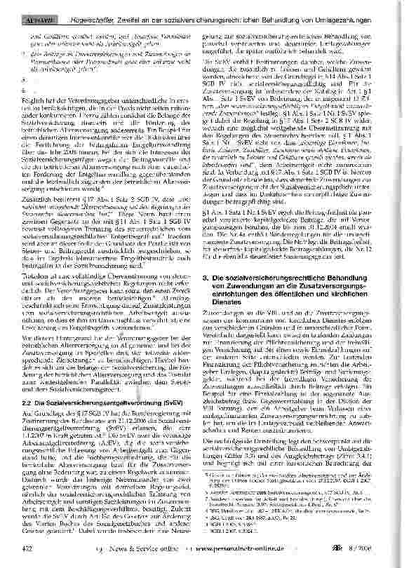 Vorschauseite 2: Zweifel an der sozialversicherungsrechtlichen Behandlung von Umlagezahlungen