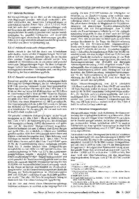 Vorschauseite 4: Zweifel an der sozialversicherungsrechtlichen Behandlung von Umlagezahlungen