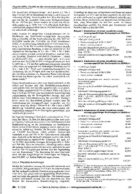 Vorschauseite 5: Zweifel an der sozialversicherungsrechtlichen Behandlung von Umlagezahlungen