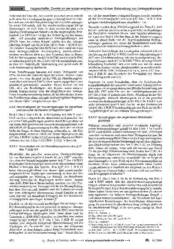 Vorschauseite 6: Zweifel an der sozialversicherungsrechtlichen Behandlung von Umlagezahlungen
