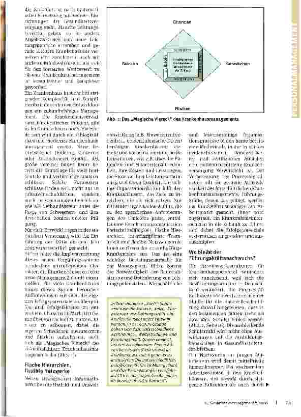 Vorschauseite 2: Die Kompetenzen des KrankenhausmanagersAktuelle Zunft-Studie: Durchsetzungsfähigkeit, Unternehmergeist, Kommunikationsfähigkeit