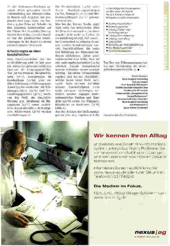Vorschauseite 6: Die Kompetenzen des KrankenhausmanagersAktuelle Zunft-Studie: Durchsetzungsfähigkeit, Unternehmergeist, Kommunikationsfähigkeit
