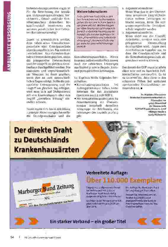 Vorschauseite 4: Konsulation ist nicht gleich KonsulationBei der Abrechnung ist die Grundpauschale und nicht die Konsultations-pauschale anzusetzen