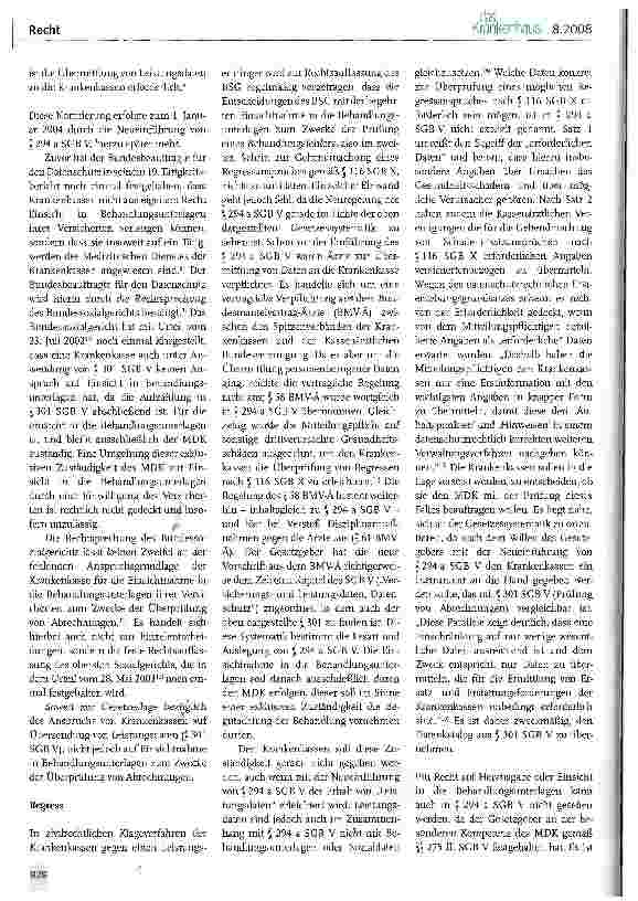 Vorschauseite 3: Besteht ein Anspruch der Krankenkasse auf Einsichtnahme oder Herausgabe der Behandlungsunterlagen?