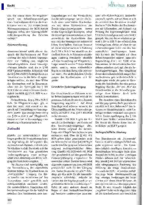 Vorschauseite 5: Besteht ein Anspruch der Krankenkasse auf Einsichtnahme oder Herausgabe der Behandlungsunterlagen?