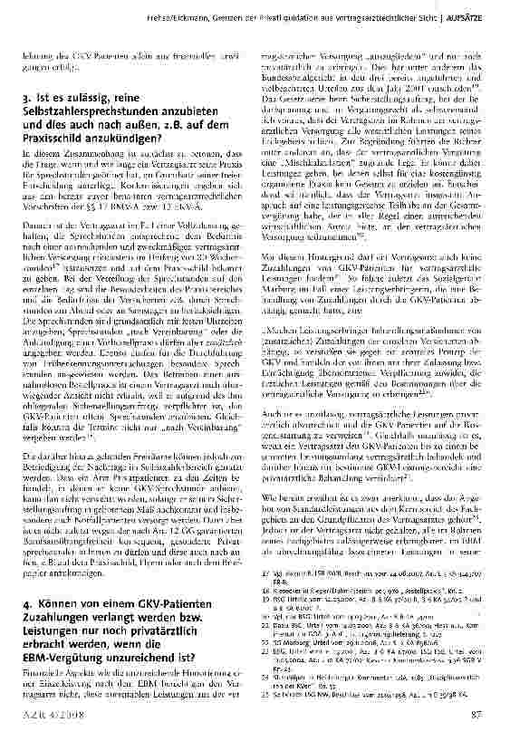 Vorschauseite 3: Grenzen der Privatliquidation aus vertragsarztrechtlicher Sicht