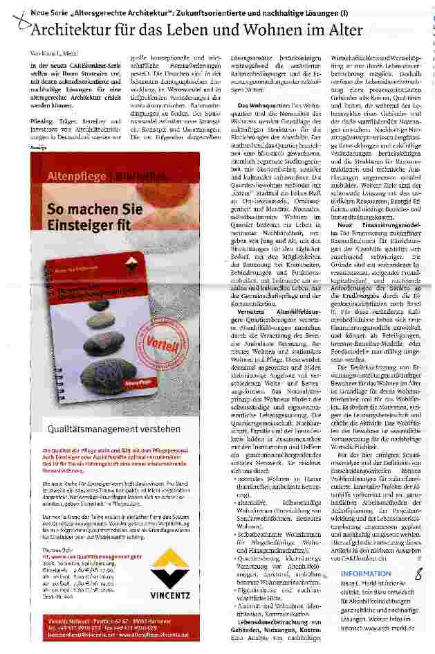 Vorschauseite 1: Architektur für das Leben und Wohnen im Alter