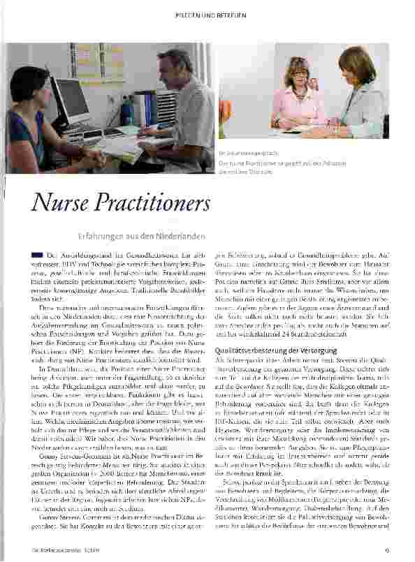 Vorschauseite 1: Nurse PractitionersErfahrungen aus den Niederlanden
