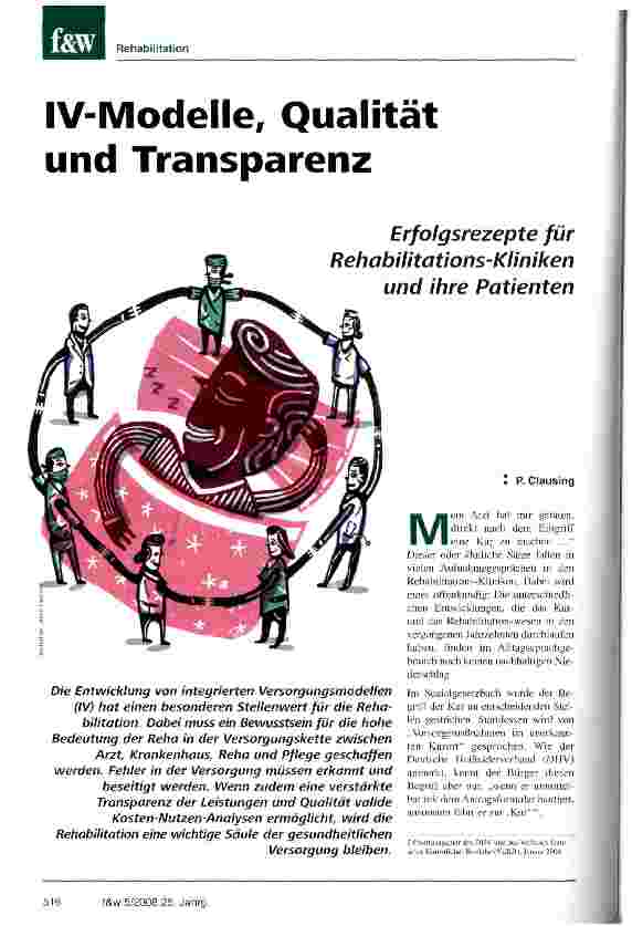 Vorschauseite 1: IV-Modelle Qualität und TransparenzErfolgsrezepte für Rehabilitations-Kliniken und ihre Patienten