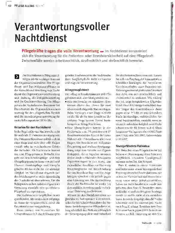Vorschauseite 1: Verantwortungsvoller Nachtdienst
