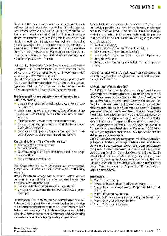 Vorschauseite 2: Stressbewältigungstraining (SBT) für psychisch kranke Menschen
