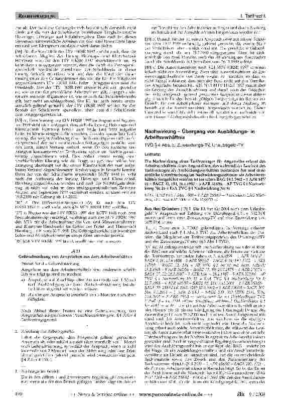Vorschauseite 4: Auflösung eines Arbeitgeberverbandes -Beendigung des Tarifvertrages - fristlose Kündigung - Tarifkonkurrenz - tarifliche Ausschlussfrist mit Voraussetzungen