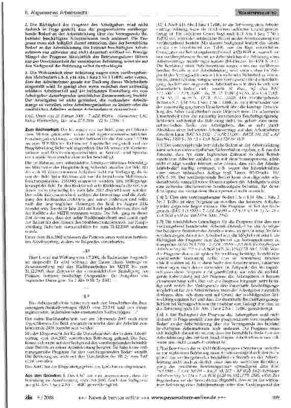Vorschauseite 2: Befristeter Arbeitsvertrag - Vorübergehender Bedarf an der Arbeitsleistung