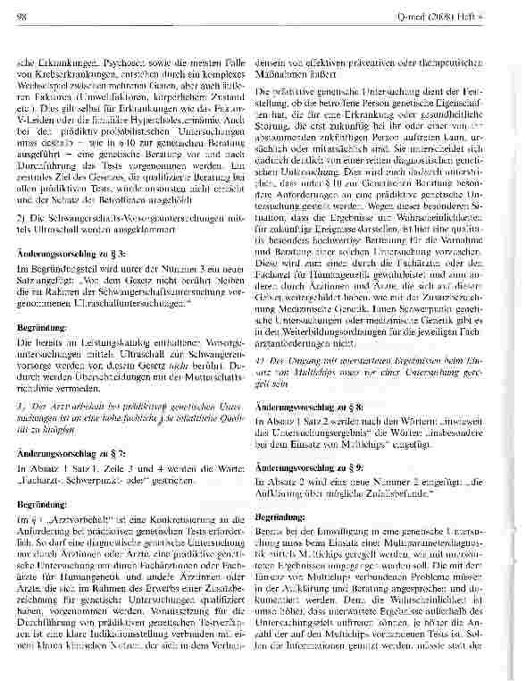 Vorschauseite 2: „Entwurf eines Gesetzes über genetische Untersuchungen beim Menschen (Gendiagnostikgesetz - GenDG)Gemeinsame Stellungnahme der Spitzenverbände der Krankenkassen