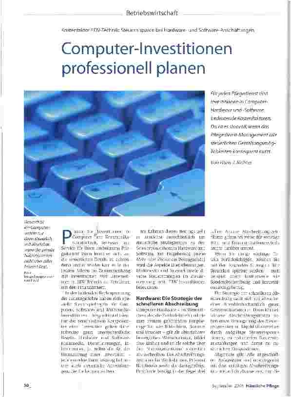 Vorschauseite 1: Kostenfaktor EDV-Technik: Steuern sparen bei Hardwareund Software-AnschaffungenComputer-Investitionen professionell planen