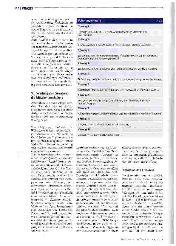 Vorschauseite 3: Neue Aufgaben in der PflegeDas „Soziale Kompetenz Training in der Psychotherapie