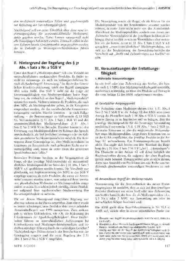 Vorschauseite 2: Die Neuregelung zur Erstattungsfähigkeit von arzneimittelähnlichen Medizinprodukten