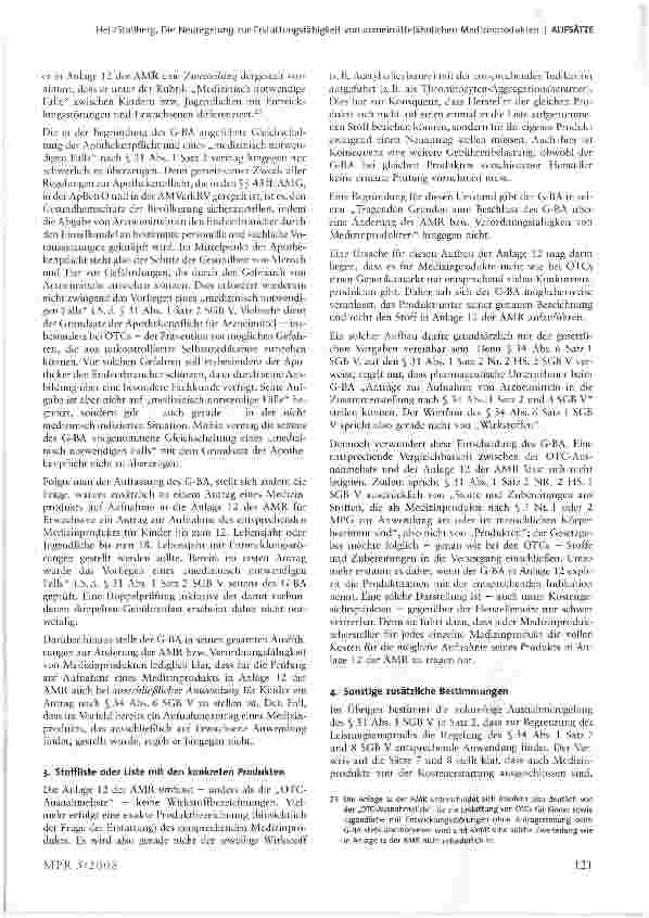 Vorschauseite 6: Die Neuregelung zur Erstattungsfähigkeit von arzneimittelähnlichen Medizinprodukten