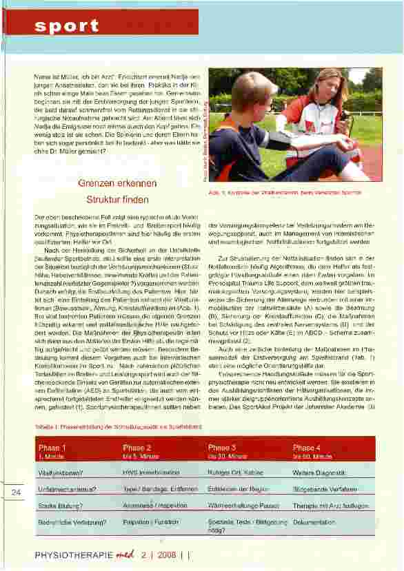 Vorschauseite 2: Physiotherapeutische Notfallversorgung von Freizeitsportlern