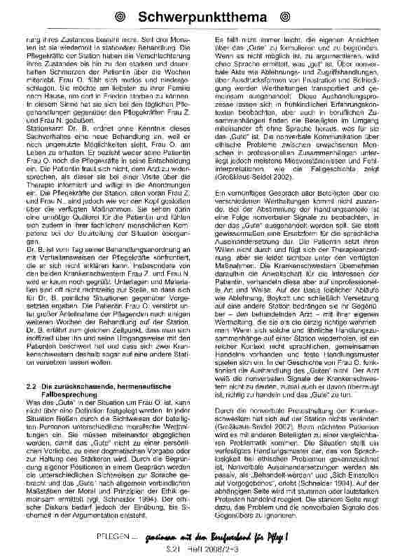Vorschauseite 2: Wie Pflegende ihr Handeln reflektieren und begründen können Das Instrument der Ethischen Fallbesprechung
