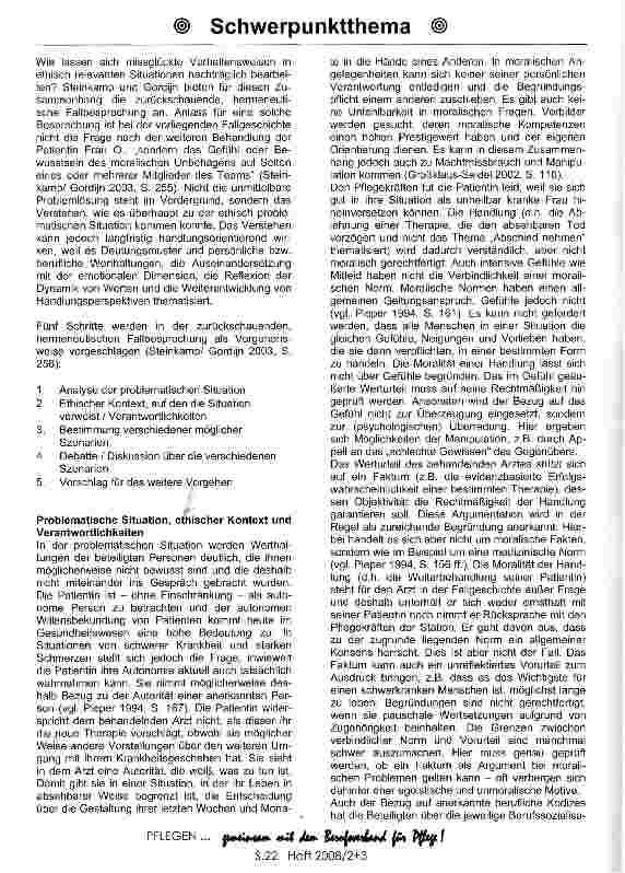 Vorschauseite 3: Wie Pflegende ihr Handeln reflektieren und begründen können Das Instrument der Ethischen Fallbesprechung