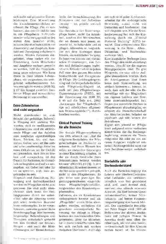Vorschauseite 2: Überforderung nimmt zu Auch die Altenpflege hat ihr Berufsethos