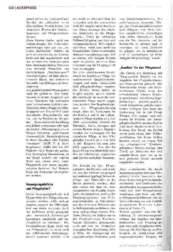 Vorschauseite 3: Überforderung nimmt zu Auch die Altenpflege hat ihr Berufsethos