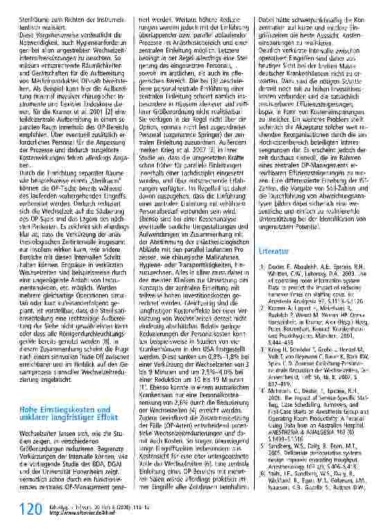 Vorschauseite 5: Starke Verkürzung von Wechselzeiten muss teuer erkauft werden - Ergebnisse aktueller Studien zur OP-Effizienz