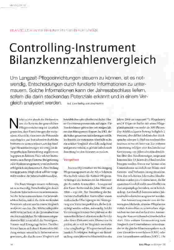 Vorschauseite 1: Controlling-Instrument Bilanzkennzahlenvergleich