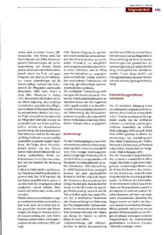 Vorschauseite 3: «...dann wird er halt operiert und es ist keine Blutgruppe da!»Interprofessionelle Kommunikation von Pflegenden einer internistischen Intensivstation