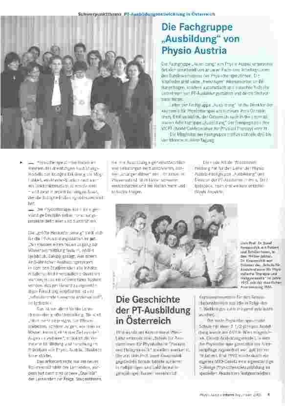 Vorschauseite 2: Vom Hilfsdienst zum Doktor der Physiotherapie