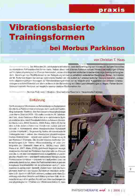Vorschauseite 1: Vibrationsbasierte Trainingsformen bei Morbus Parkinson