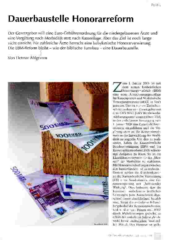 Vorschauseite 1: Dauerbaustelle Honorarreform