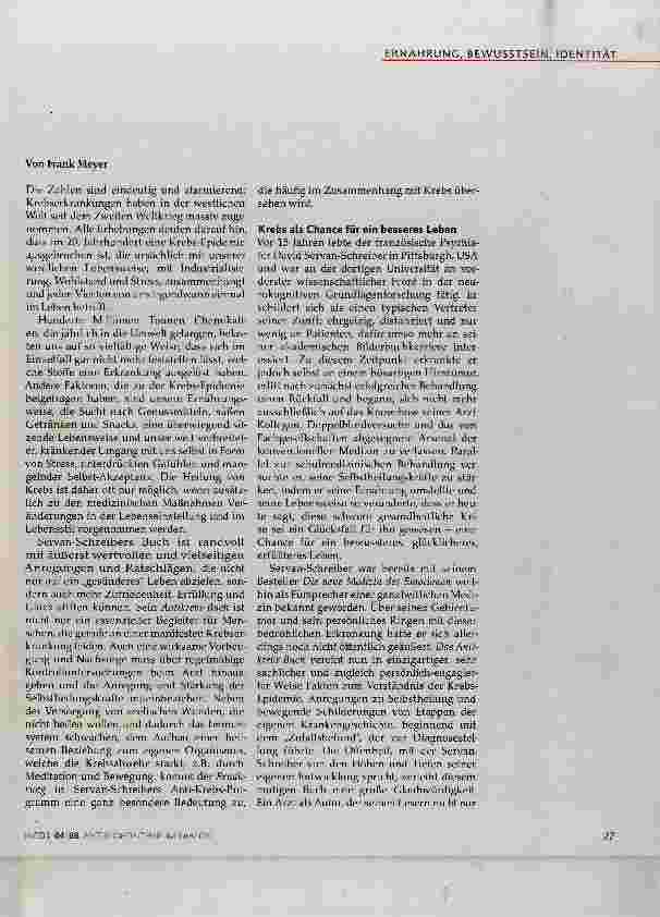 Vorschauseite 2: Krebs und Ernährung