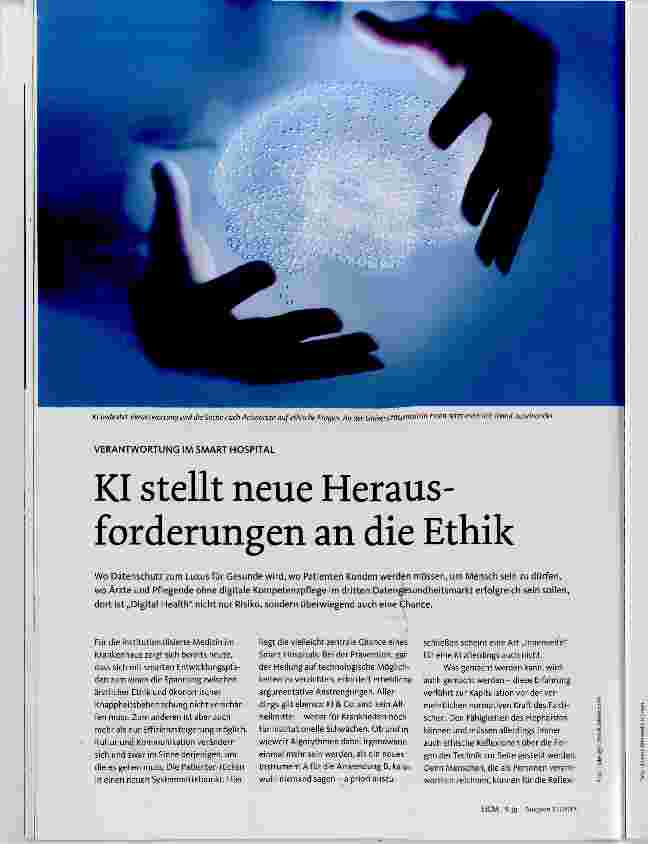 Vorschauseite 1: KI stellt neue Herausforderungen an die Ethik