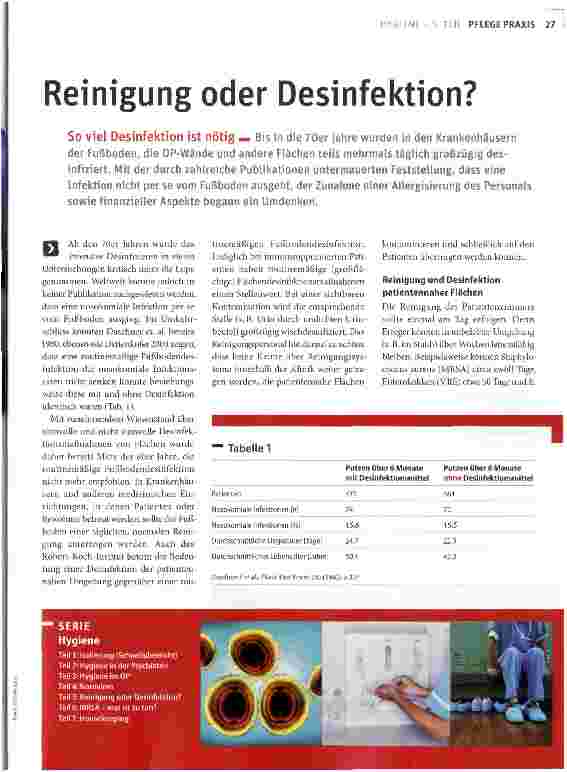 Vorschauseite 1: Reinigung oder Desinfektion?