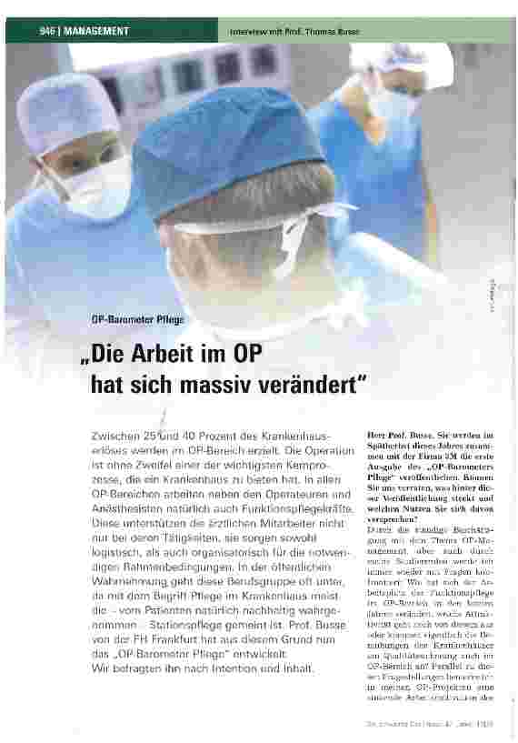Vorschauseite 1: Die Arbeit im OP hat sich massiv verändert