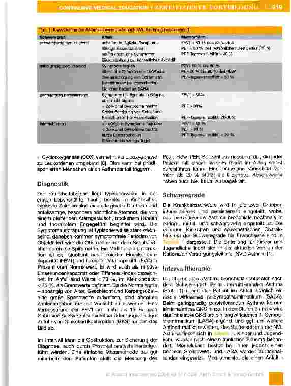 Vorschauseite 3: Der Patient mit Asthma bronchiale in der perioperativen Phase