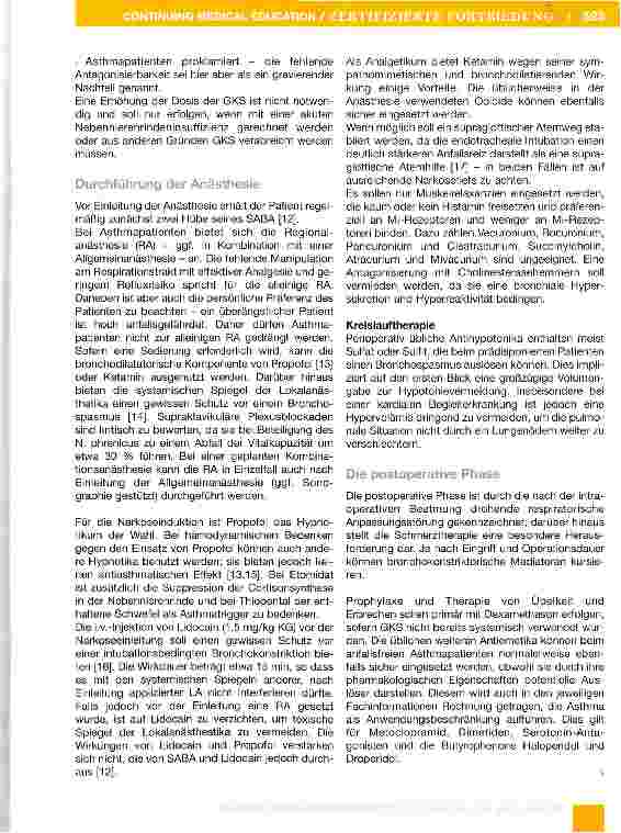 Vorschauseite 6: Der Patient mit Asthma bronchiale in der perioperativen Phase